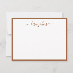 Tarjeta Pequeña Elegante Naranja quemado Terracotta Nombre profesi