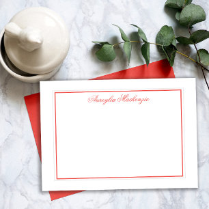 Tarjeta Pequeña Elegante Naranja Salmón y blanco personalizado
