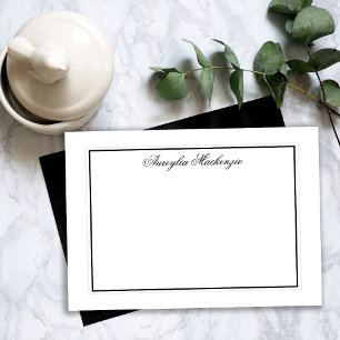 Tarjeta Pequeña Elegante negro y blanco personalizado