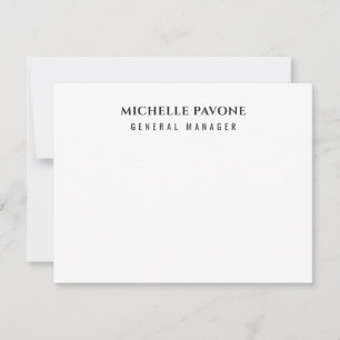 Tarjeta Pequeña Elegante negro y blanco simple sencillo profesiona