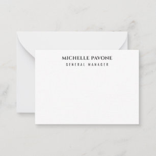 Tarjeta Pequeña Elegante negro y blanco simple sencillo profesiona