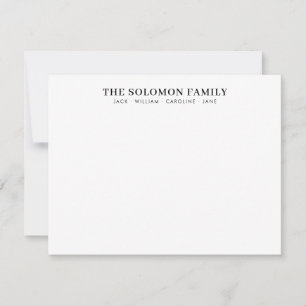 Tarjeta Pequeña Elegante nombre clásico clásico de familia tipo de