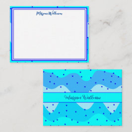 Tarjeta Pequeña Elegante nombre de borde azul estético colorido