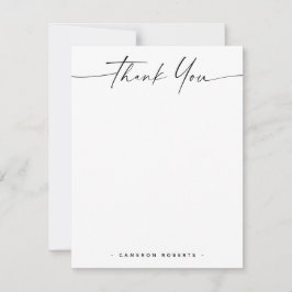 Tarjeta Pequeña Elegante nombre mínimo y letra a mano gracias