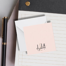 Tarjeta Pequeña Elegante Nombre Monograma Guión dorado rosado