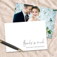 Elegante Nombre Script Boda de fotos Gracias