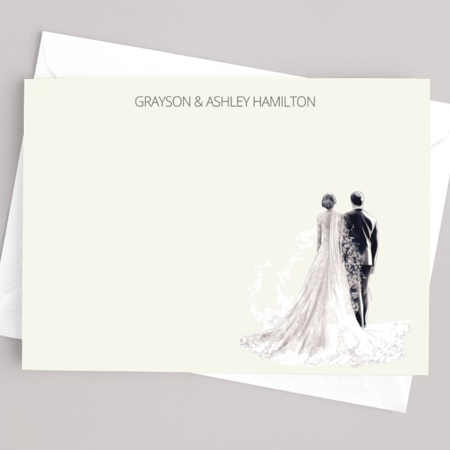 Tarjeta Pequeña Elegante pareja de bodas de época (Subido por el creador)