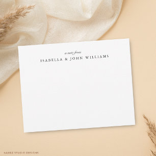 Tarjeta Pequeña Elegante Pareja de Recién Casados Clásicos