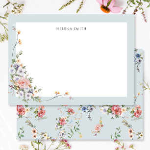 Tarjeta Pequeña Elegante Pastel Boho Floral