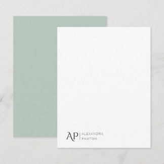 Tarjeta Pequeña Elegante Pastel Green Nombre personalizado persona