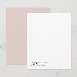 Tarjeta Pequeña Elegante Pastel Rosa Nombre personal