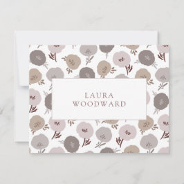 Tarjeta Pequeña Elegante patrón floral moderno personalizado