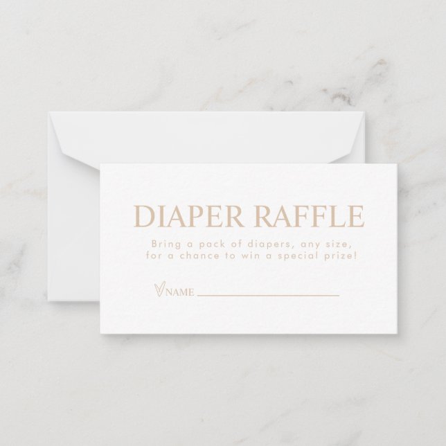 Tarjeta Pequeña Elegante Pekín Diaper Raffle (Anverso)