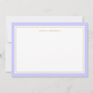 Tarjeta Pequeña Elegante Periwinkle Gold Border Personalizado