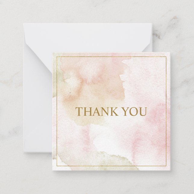 Tarjeta Pequeña Elegante personalizable pastel "Gracias" (Anverso)