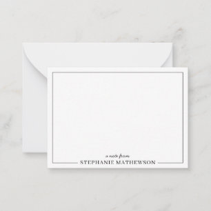Tarjeta Pequeña Elegante personalizada Mínimo Negro y Blanco