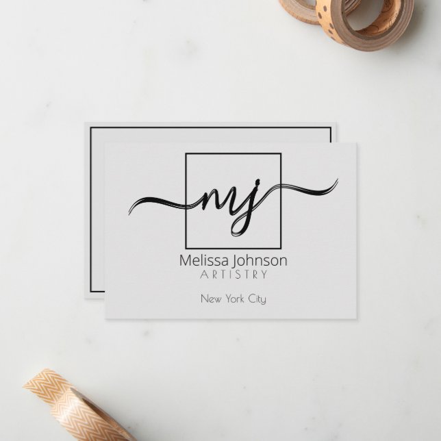 Tarjeta Pequeña Elegante personalizado   (Anverso/Reverso In Situ)