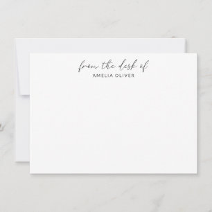 Tarjeta Pequeña Elegante Personalizado de caligrafía negra desde l