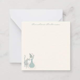 Tarjeta Pequeña Elegante Personalizado Pastel de Ilustracion Botán