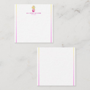Tarjeta Pequeña Elegante piña en rosa y oro