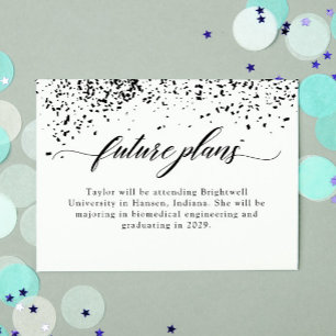 Tarjeta Pequeña Elegante plan futuro de graduación de Confetti Neg