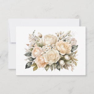 Tarjeta Pequeña Elegante plano floral fuera de blanco