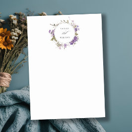 Tarjeta Pequeña Elegante pradera rústica Lilac Floral Wreath Boda