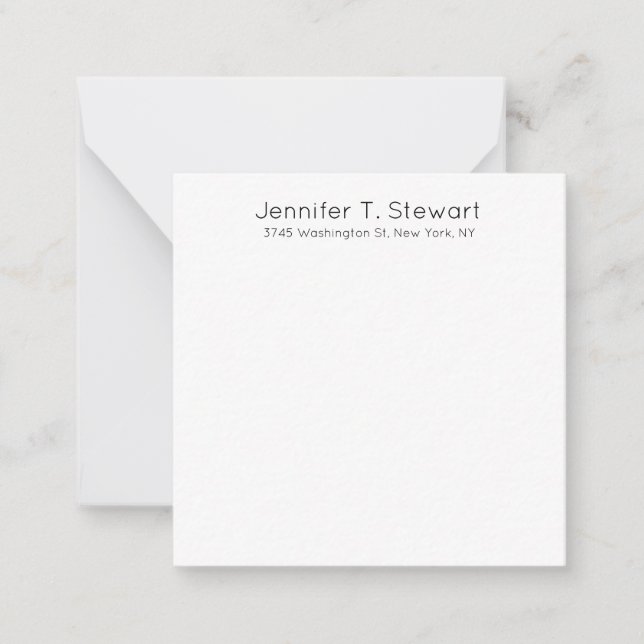 Tarjeta Pequeña Elegante profesional blanco simple (Anverso)