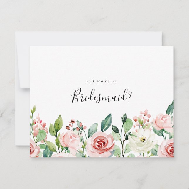 Tarjeta Pequeña Elegante propuesta de la Dainty Otumn Floral Bride (Anverso)