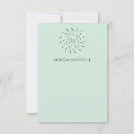 Tarjeta Pequeña Elegante Punto en Espiral Verde Moderno