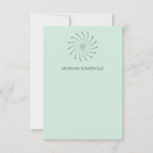 Tarjeta Pequeña Elegante Punto en Espiral Verde Moderno