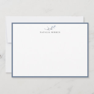 Tarjeta Pequeña Elegante rama botánica azul turquesa