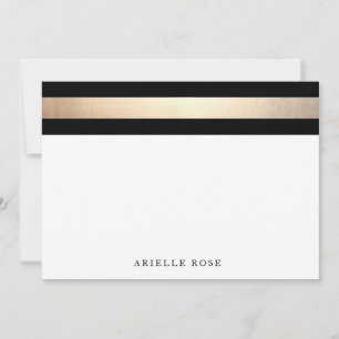 Tarjeta Pequeña Elegante raya negra de oro