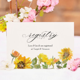 Tarjeta Pequeña Elegante Registro De Ducha Floral Amarilla De Gira