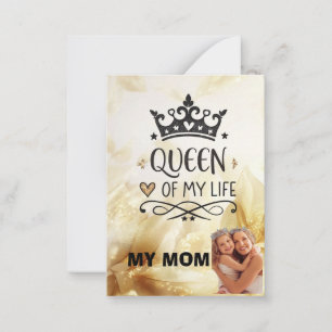 Tarjeta Pequeña Elegante Reina de mi Vida - mi mamá