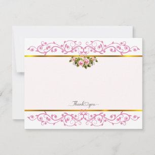Tarjeta Pequeña Elegante Rosa Floral Agradecimiento
