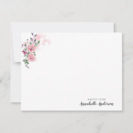 Tarjeta Pequeña Elegante Rosa floral rosa personalizado