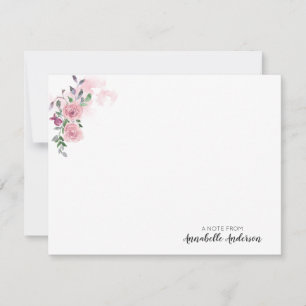 Tarjeta Pequeña Elegante Rosa floral rosa personalizado