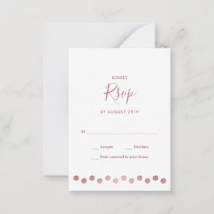 Tarjeta Pequeña Elegante Rosa  Mascota Boda Perro Oro RSVP