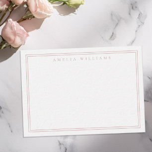 Tarjeta Pequeña Elegante Rosa Minimalista turbio de dos bordes