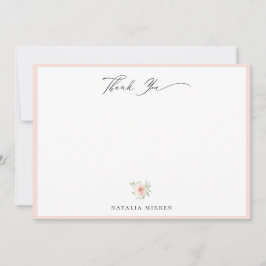 Tarjeta Pequeña Elegante Rubor Pink Floral Gracias