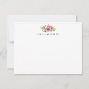 Tarjeta Pequeña Elegante Rubor Pink Floral Greeneration Botanical