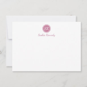 Tarjeta Pequeña Elegante Rubor Script Monograma Profesional