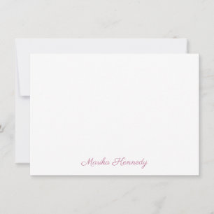 Tarjeta Pequeña Elegante script de firma personalizada rosa Rubor