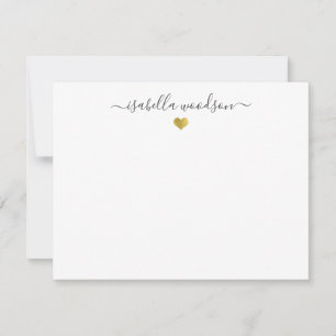 Tarjeta Pequeña Elegante Script Nombre Faux Relieve metalizado dor