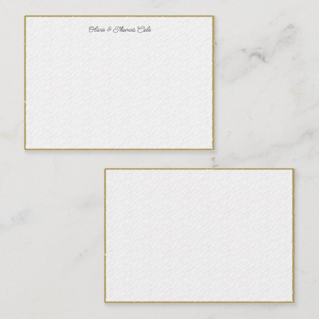 Tarjeta Pequeña Elegante sencilla y moderna pareja Boda con textur (Anverso / Reverso)