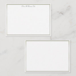 Tarjeta Pequeña Elegante Sencillo Marco Doble Dorado Boda Pareja