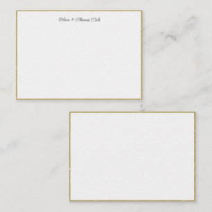 Tarjeta Pequeña Elegante Sencillo Sencillo Moderno Marco Dorado Bo