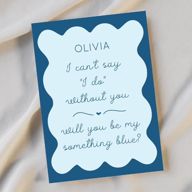 Tarjeta Pequeña Elegante ¿Serás Mi Algo Azul? Bridesmaid (Subido por el creador)
