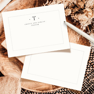 Tarjeta Pequeña Elegante Simple Monograma Pareja Plámara Inicial